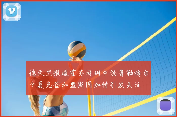 德天空报道霍芬海姆中场普勒梅尔今夏免签加盟斯图加特引发关注